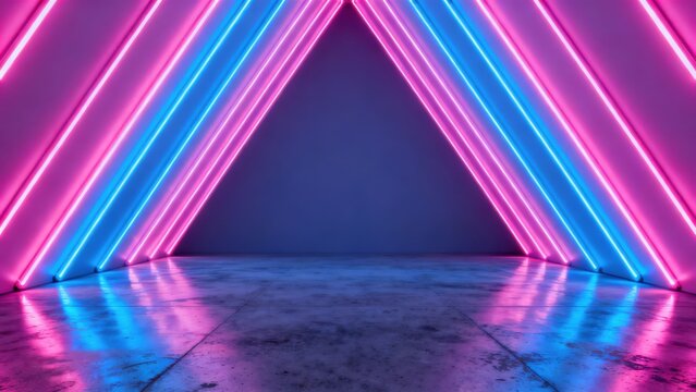 Neon light triangle room