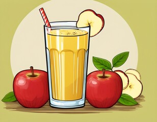 Fototapeta premium healthy ginger apple juice drink