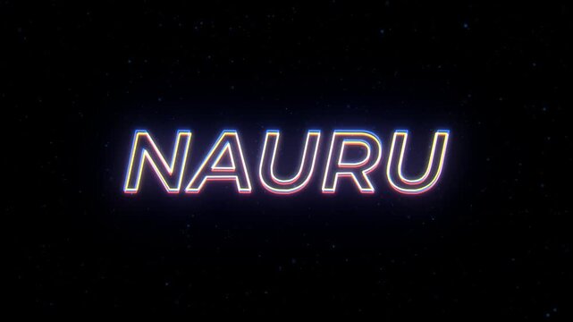  Nauru Neon Sign Text with Classic Retro Theme