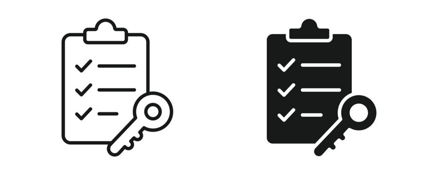 Key takeaway icon set, important insight and main conclusion symbol, outline and solid style. Vector illustration.