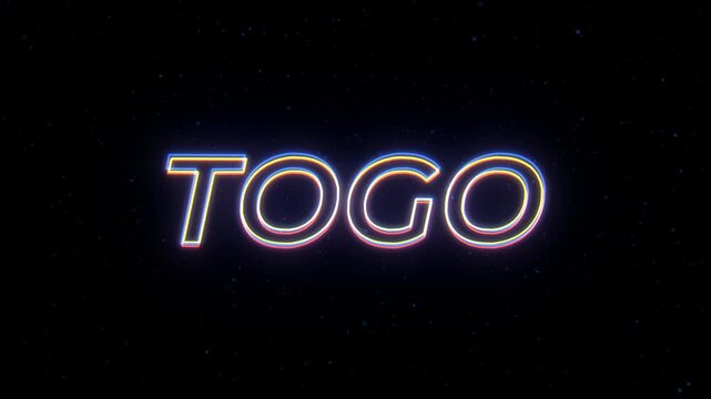  Togo Neon Sign Text with Classic Retro Theme