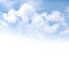 Obraz premium Beautiful blue sky with white fluffy clouds