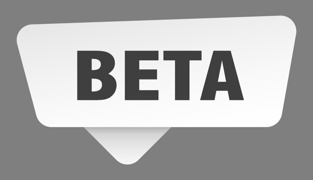 beta sign. beta white sticker isolated on gray background
