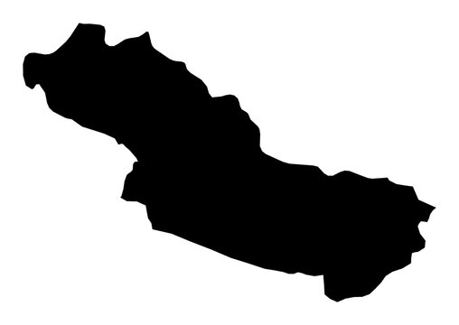 A contour map of Shaki-Zaqatala Economic Region. Azerbaijani economic region silhouette
