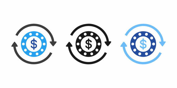 currency exchange icons flat style money finance