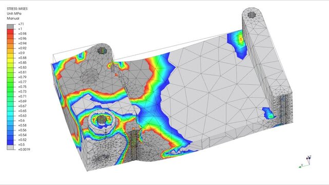 Mechanic simulation engineering - Stress and breakpoint analysis of mechanical bracket under force and moment conditions
