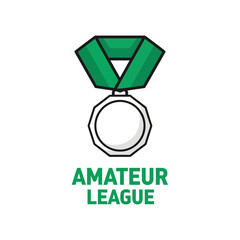 Obraz premium A Modern Vector Illustration Depicting a Medal Emblem for Amateur League Competitions