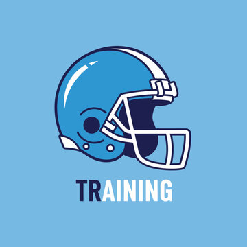 American Football Helmet Graphic Illustrates Training For Athletes