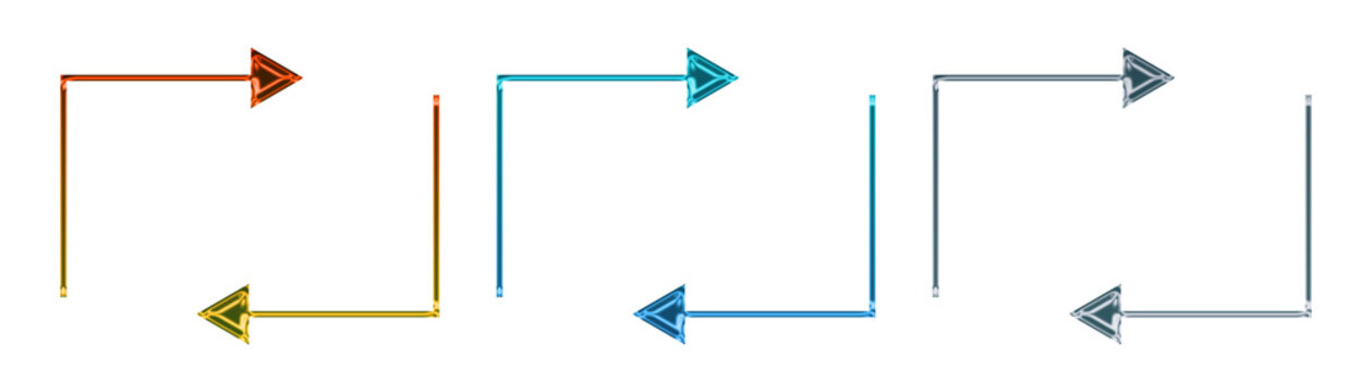 Arrows forming a cycle isolated on transparent background