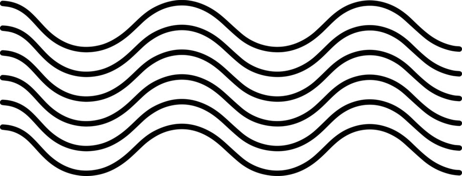 Parallel smooth wavy lines vector illustration isolated on white background for design decoration