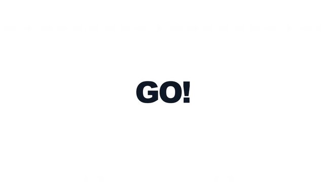 countdown timer from five to one with go action sequence
