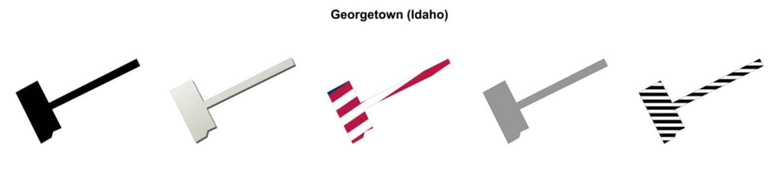 Georgetown (Idaho) blank outline map set