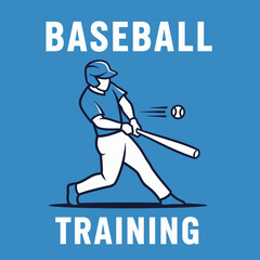 Fototapeta premium Baseball Training Athlete Swinging Bat Game Sport Action Illustration