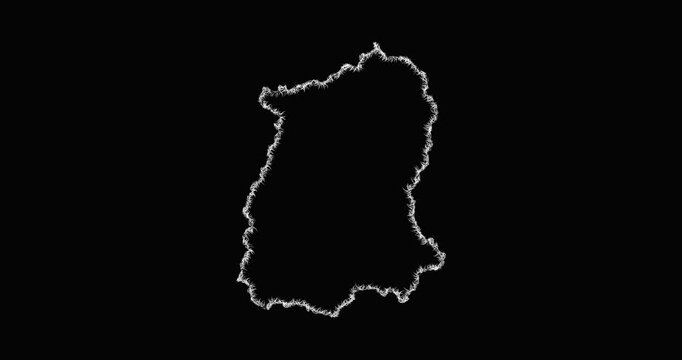 Sketch Sikkim outline map animation - smooth progressive reveal