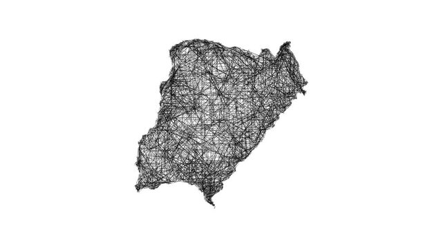 Sketch Corrientes outline map animation - smooth progressive reveal