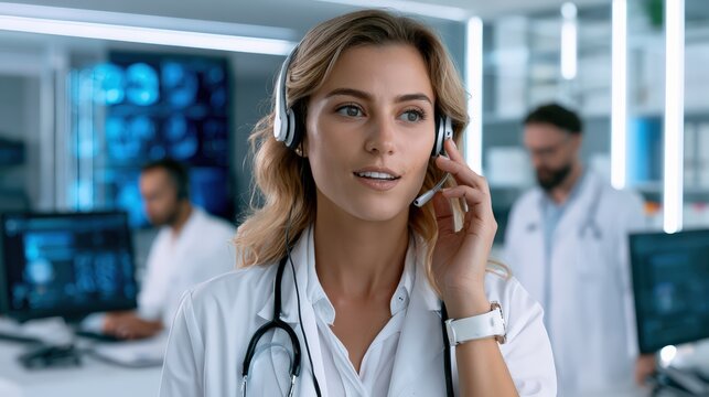 Medical Professional Providing Telehealth Support in Modern Control