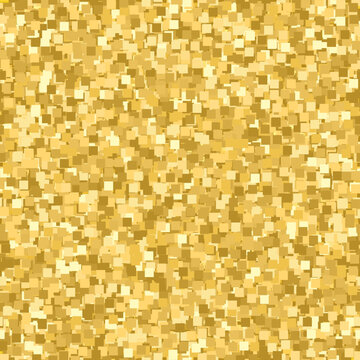 Luxurious golden seamless background featuring of small square metallic tiles with sparkling glitter highlights. Fine‑grained reflective texture creates a shimmering, elegant surface