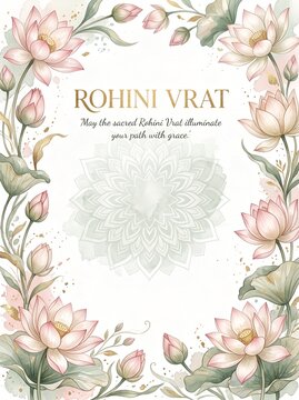 Elegant Rohini Vrat Botanical Festival Design

