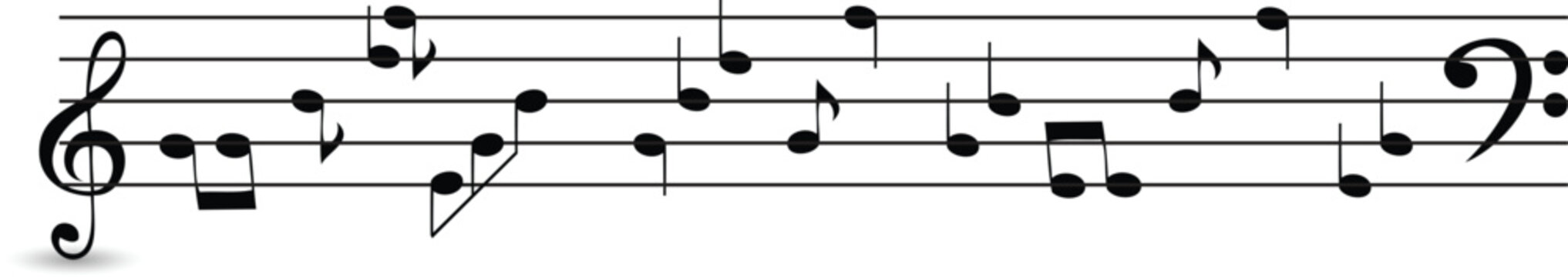 Musical Notes Sheet: A close-up of a musical staff displaying a sequence of musical notes and rests, capturing the essence of melody and rhythm.