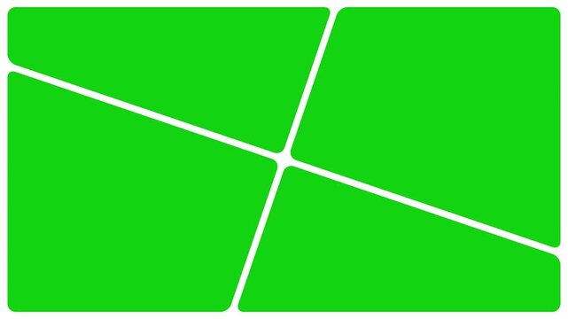 bento or collage animation with green multiscreen slide show shapes animation with green screen