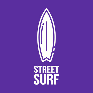 Bold Surfboard Icon With Street Surf Text Minimalist Design
