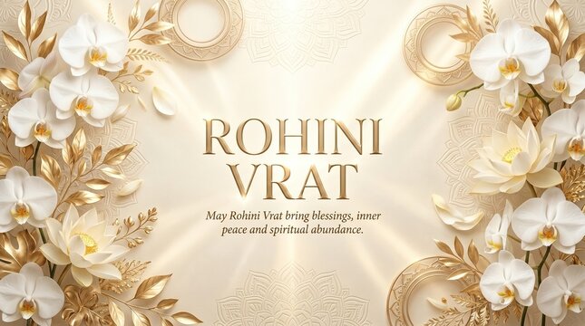 Rohini Vrat Floral Festival Poster Background