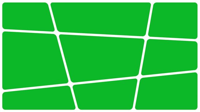 Clean Split Screen Opener Animation with Dynamic Geometric Layouts and Green Screen Overlay bento or collage animation with green screen Multi Screen Video Presentation Layout Template