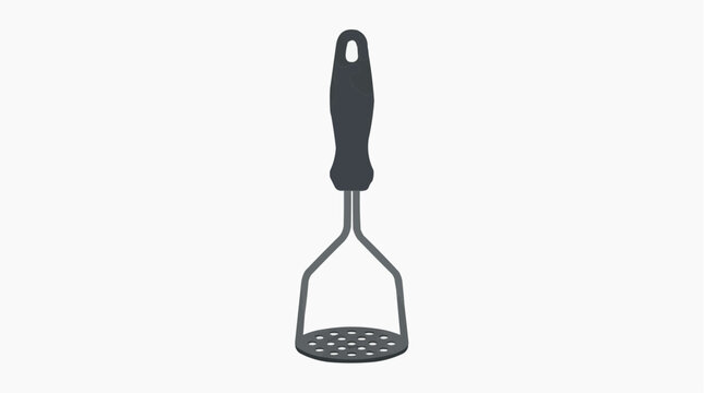 Potato masher with ergonomic handle isolated on a white background, essential kitchen utensil for preparing mashed potatoes, vegetables, and homemade recipes.