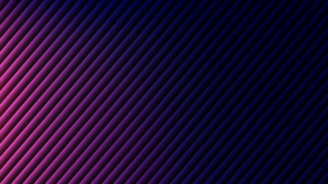 Abstract background with diagonal lines and gradient lighting in purple and dark blue