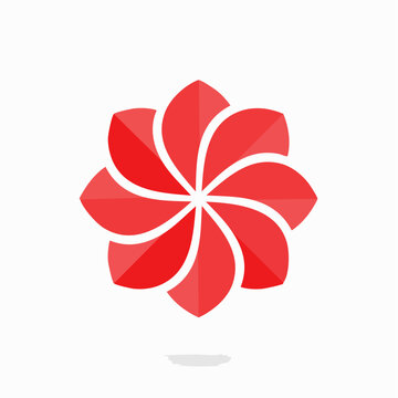 Abstract Red Flower Logo Design