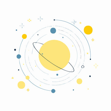 Abstract Solar System Illustration