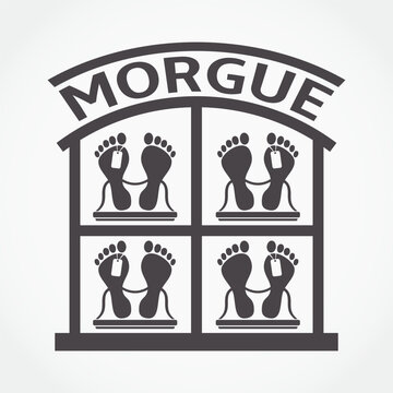 Morgue building abstract vector illustration