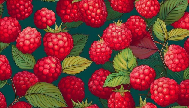raspberry seamless pattern wallpaper