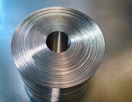 a sturdy silver metal cylindrical component with parallel grooves for industrial machinery