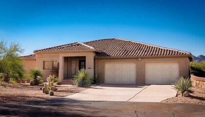Fototapeta premium southwest arizona neighborhood nice residential house