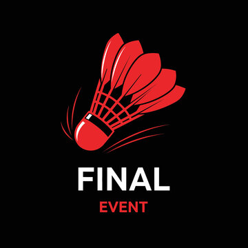 Dynamic Badminton Shuttlecock Logo for Sporting Event Promotions