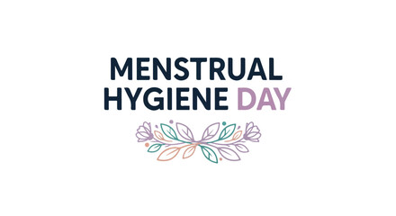 Obraz premium Menstrual hygiene day awareness concept with feminine symbols and clean design emphasizing health and hygiene education