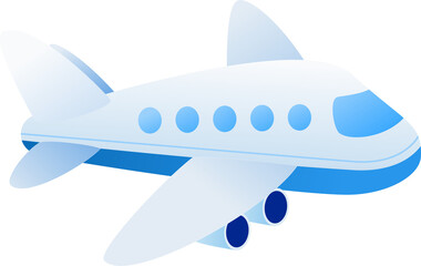 Naklejka premium Illustration of a Blue and White Airplane