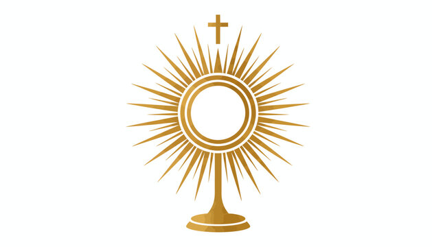 Golden host, christian symbol, eucharist, communion, catholic, religious icon