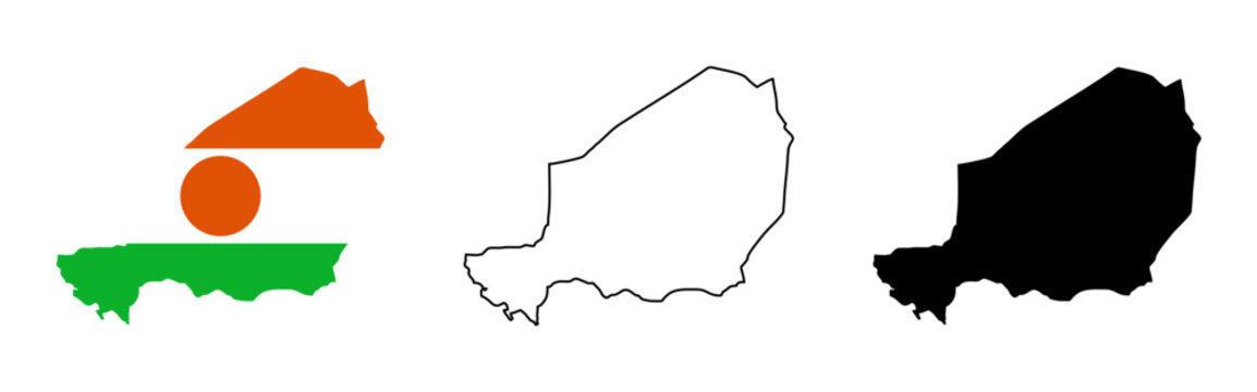 Vector illustration of the map of Niger.