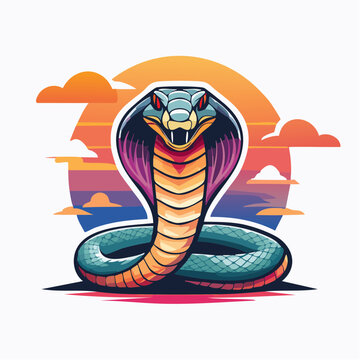 Stylized Cobra Snake Illustration