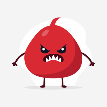 Angry Red Cartoon Monster