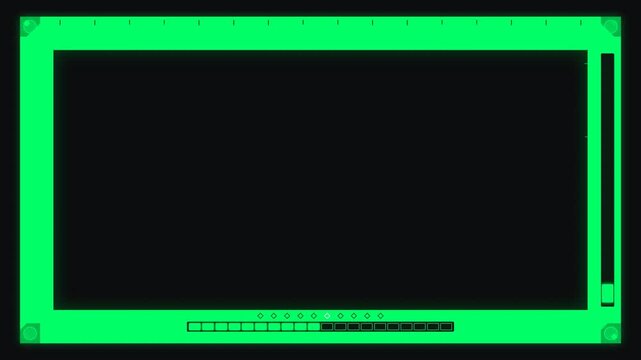 Dynamic Motion of Glowing Green Computer Screen Animation for Technology and Digital Concepts.
