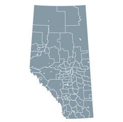 Naklejka premium Map of Alberta with counties borders