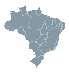 Fototapeta premium Map of Brazil with provincies borders