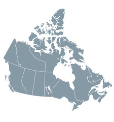 Naklejka premium Map of Canada with provincies borders
