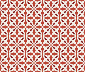 Fototapeta premium Seamless Terracotta and Cream Geometric Floral Pattern