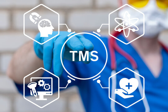 Health care concept of TMS Transcranial Magnetic Stimulation.