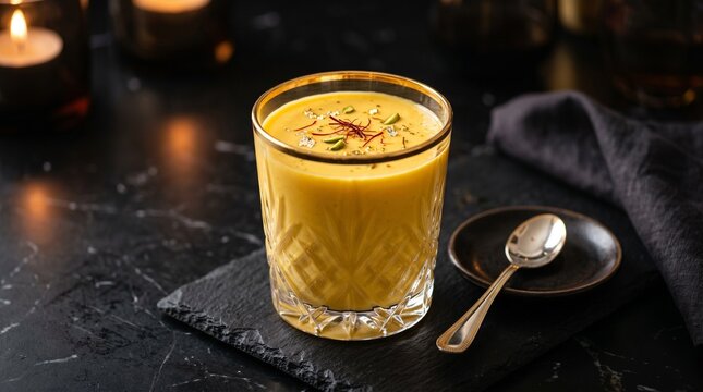 Mango lassi in a glass