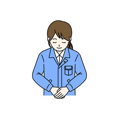 Fototapeta premium Female worker bowing politely